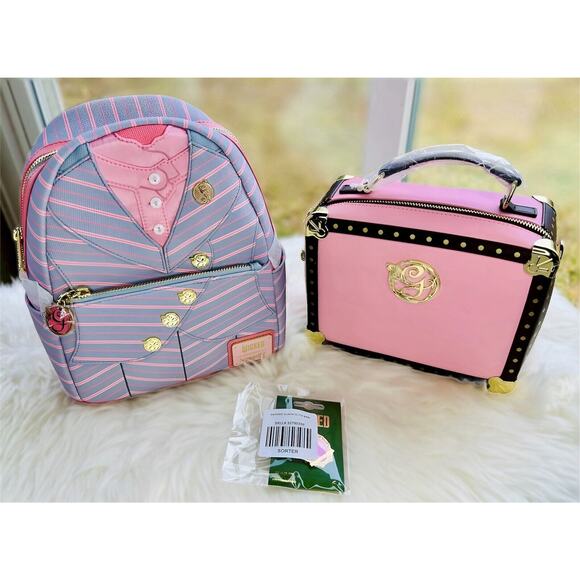 *NEW 3 PACK* Loungefly Wicked Glinda Shiz MiniBackpack, Trunk Crossbody& BL Pin
